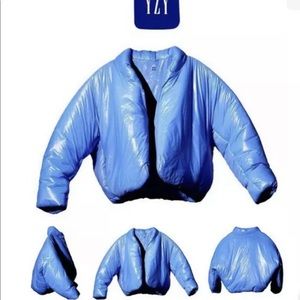 NEW YEEZY X GAP ROUND Cropped Jacket Blue Puffer Fall 2021 Kanye West Size XL